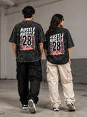 Unisex Acid Washed Oversized Hustle Tee